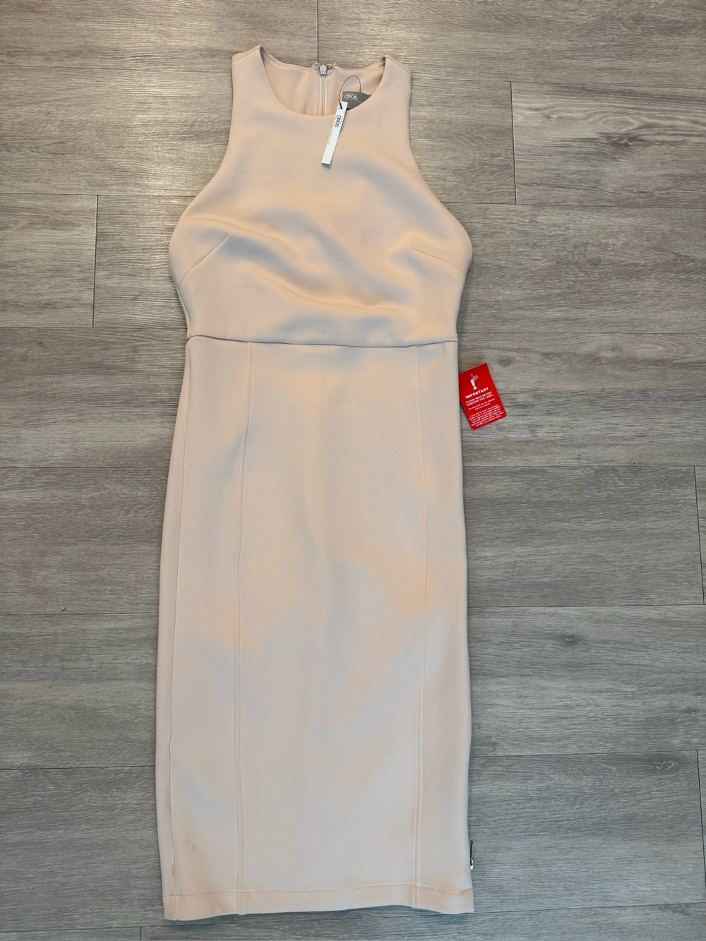 ASOS Cream Sleeveless Midi Sheath Dress